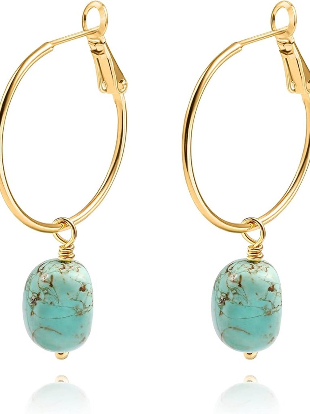 Gold Plated Huggie Hoop Earrings with Charms Fashion Pearl Drop Dangle Earrings